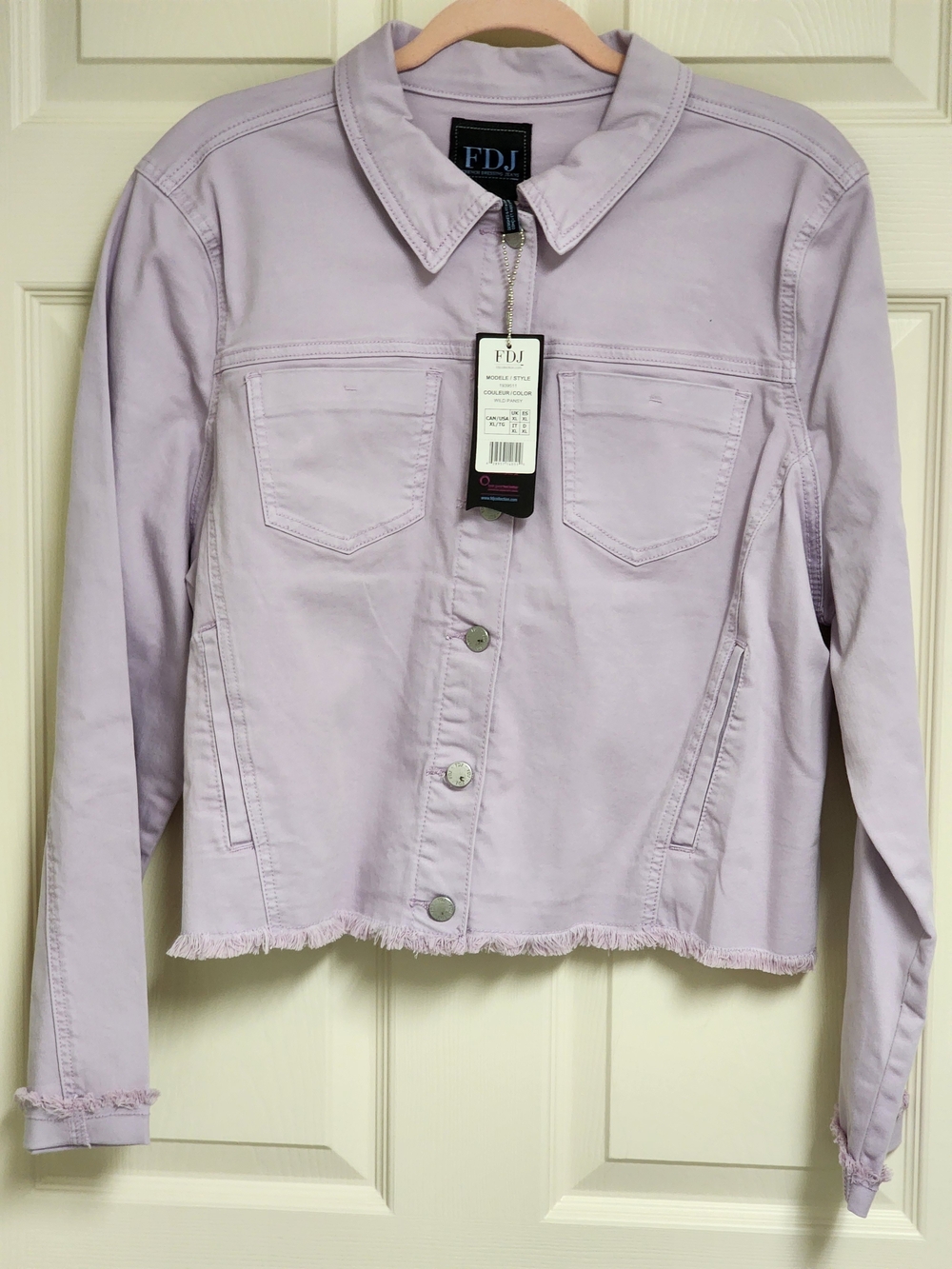 FDJ Lavender Denim Jacket with Frayed Hem - Picture 3 of 7